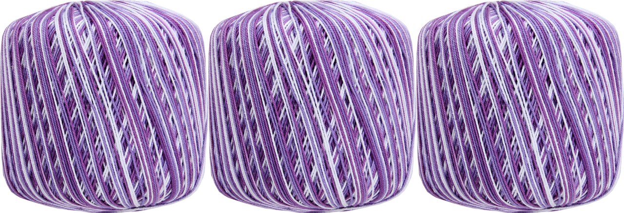 Threadart 100% Pure Cotton Variegated Crochet Thread - Size 10 & 3 - Singles, 3 Packs, and 6 Packs